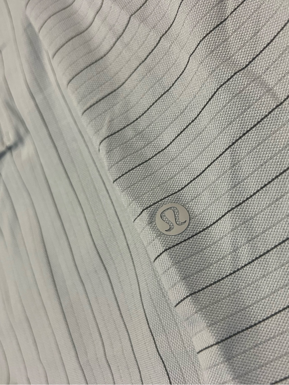 lululemon athletica Light Blue Polo with Thin Navy Stripes - Picture 4 of 4